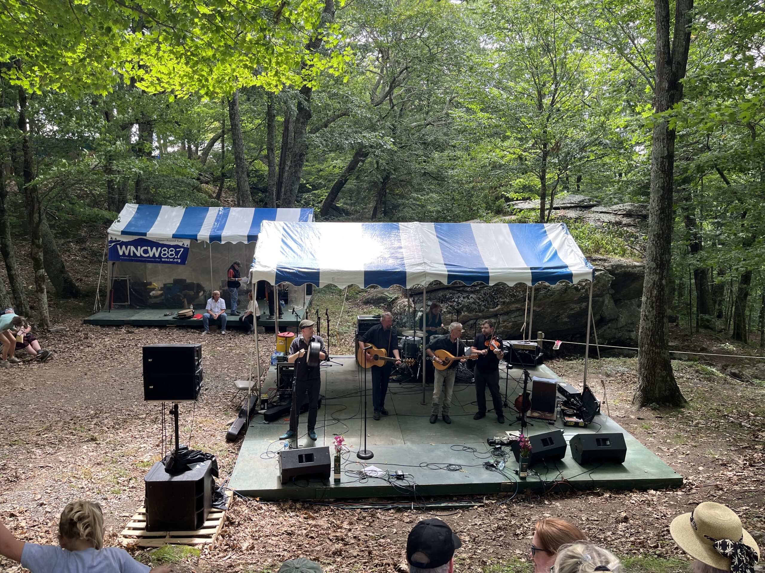 live band performing outdoors at Grandfather Mountain Highland Games