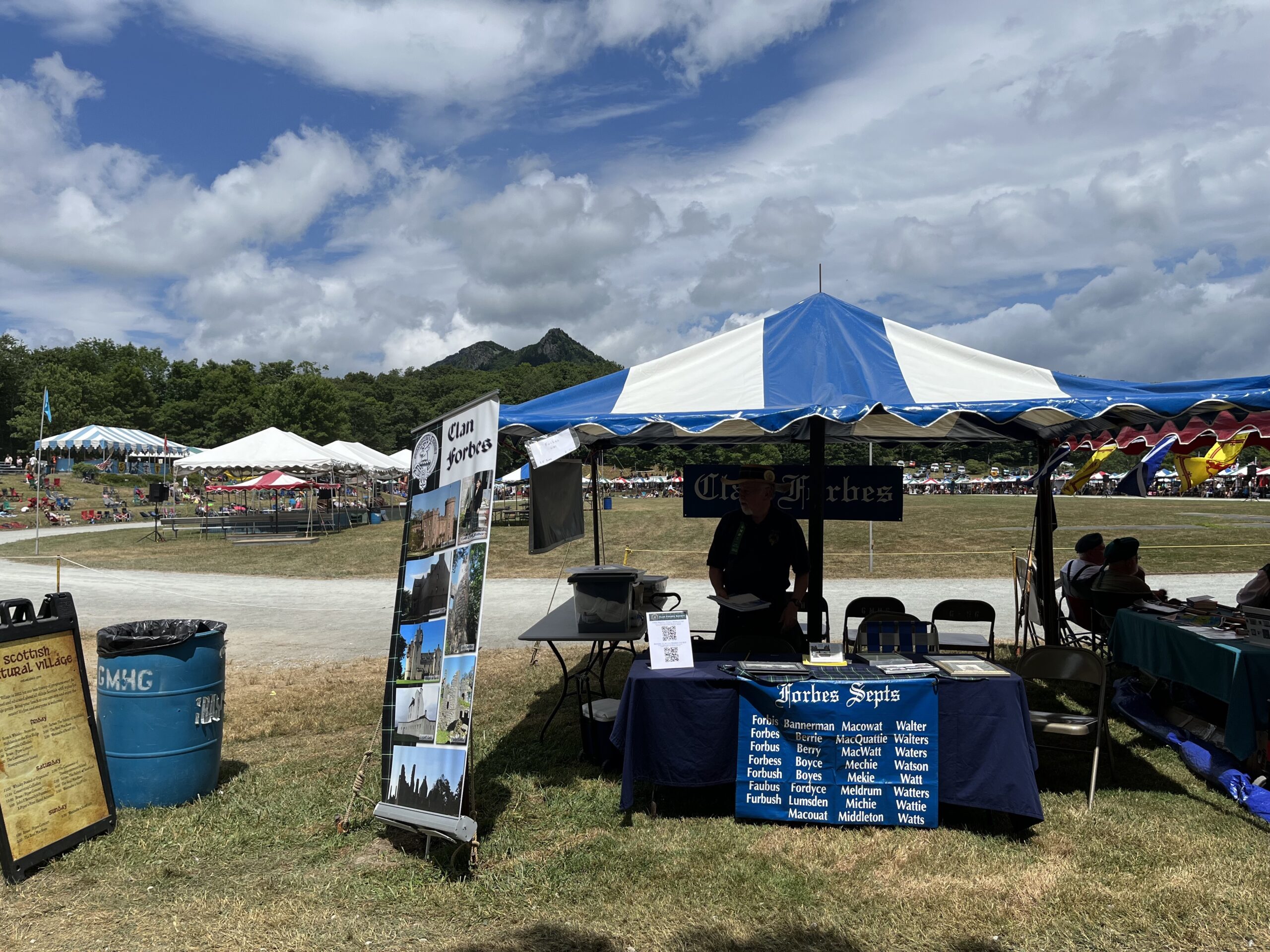 Clan Forbes tent at Grandfather Mountain Highland Games