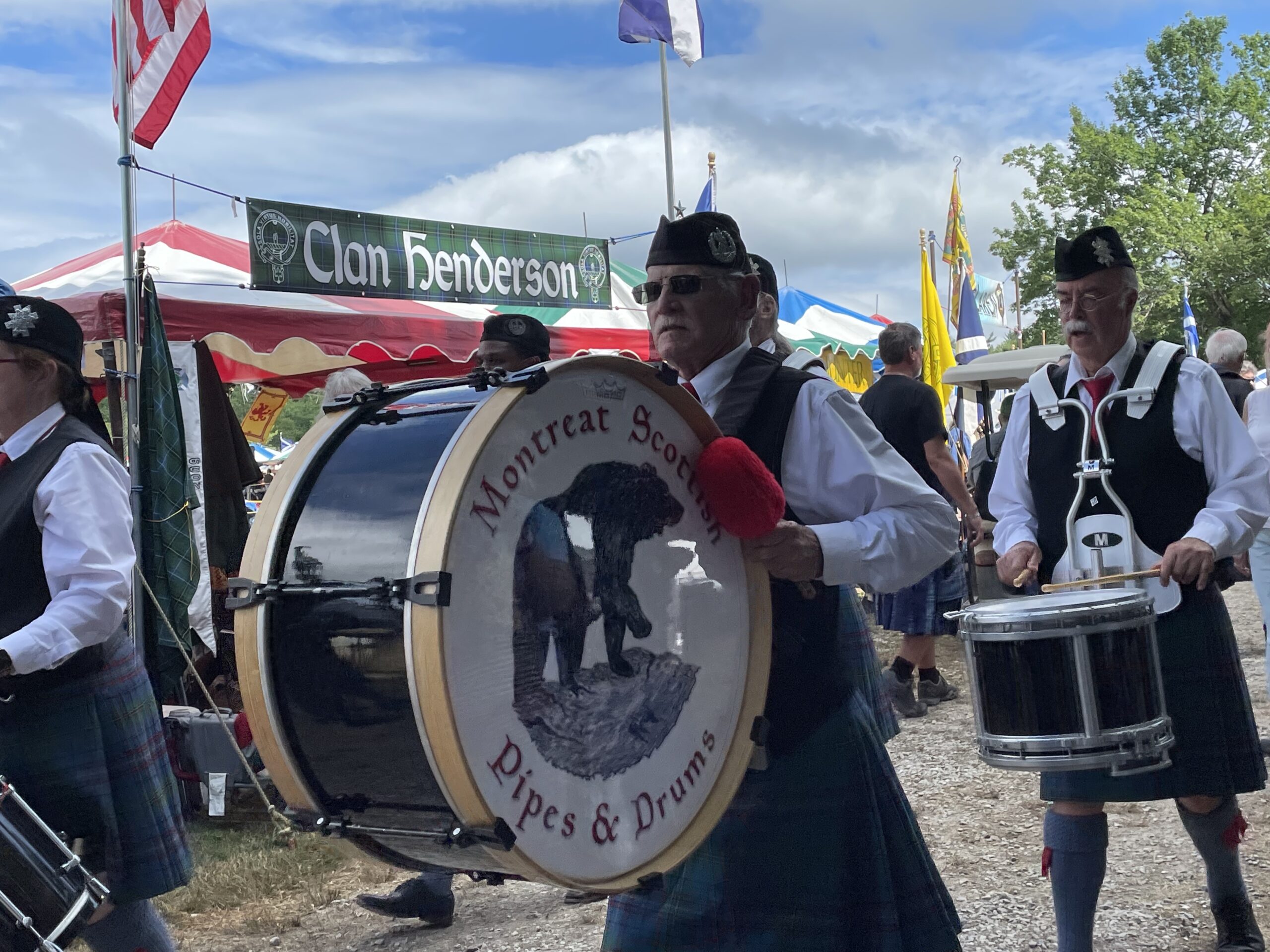 Drummer performing in pipes and drums parade